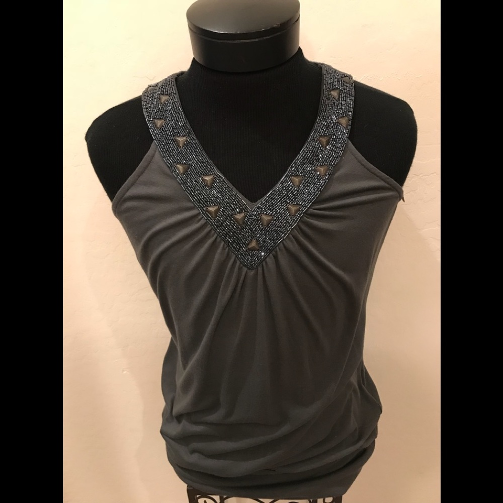 NEW Charcoal Grey SELF ESTEEM Tunic Sz Lg